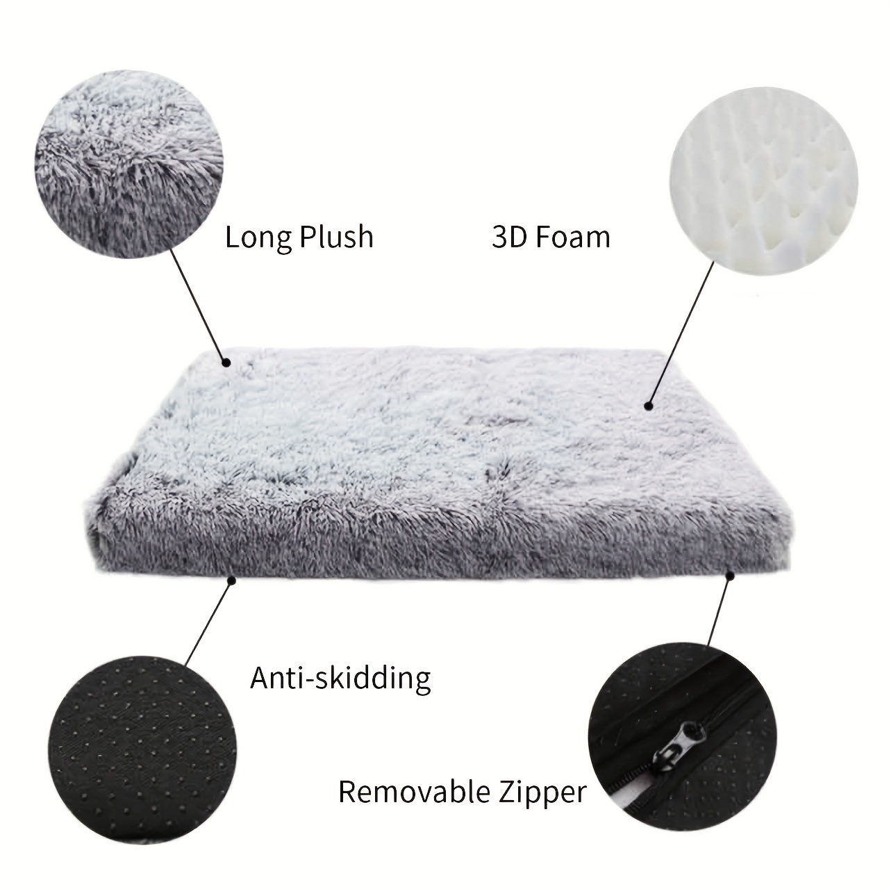 1pc cama de cachorro tapete de cachorro de pelúcia   almofada confortável para cachorro cama   para animais de estimação detalhes 3