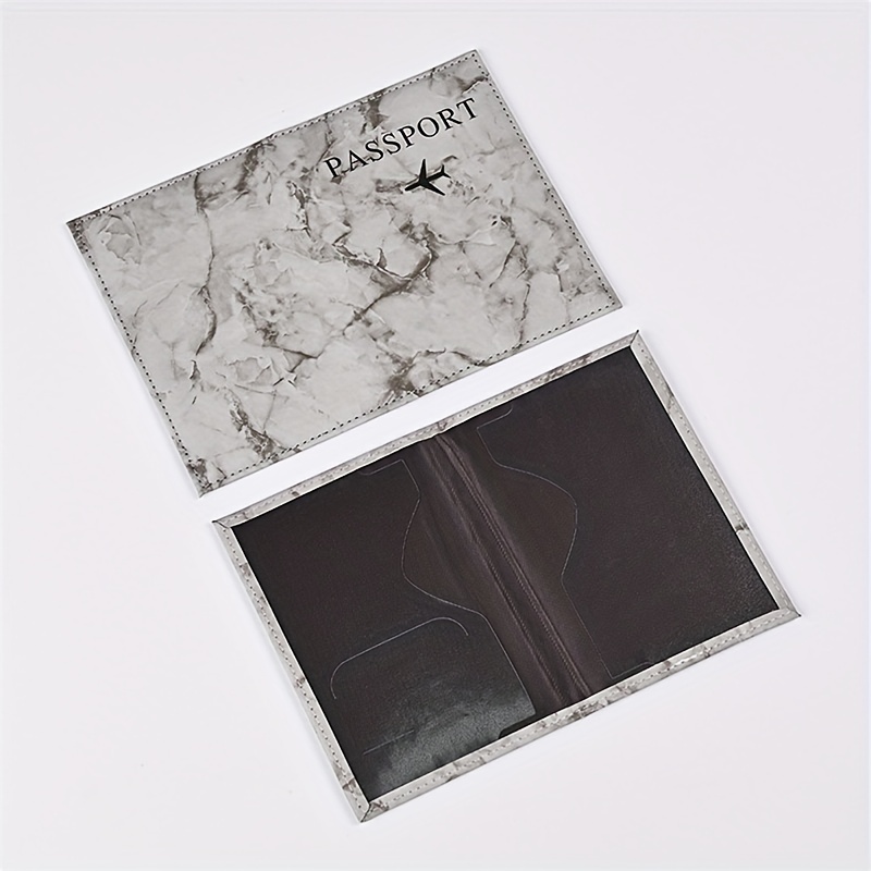 [Marble Passport Holder] Trendy Marble Pattern 1pc Travel Passport Holder | Perfect for Documents And Credit Cards