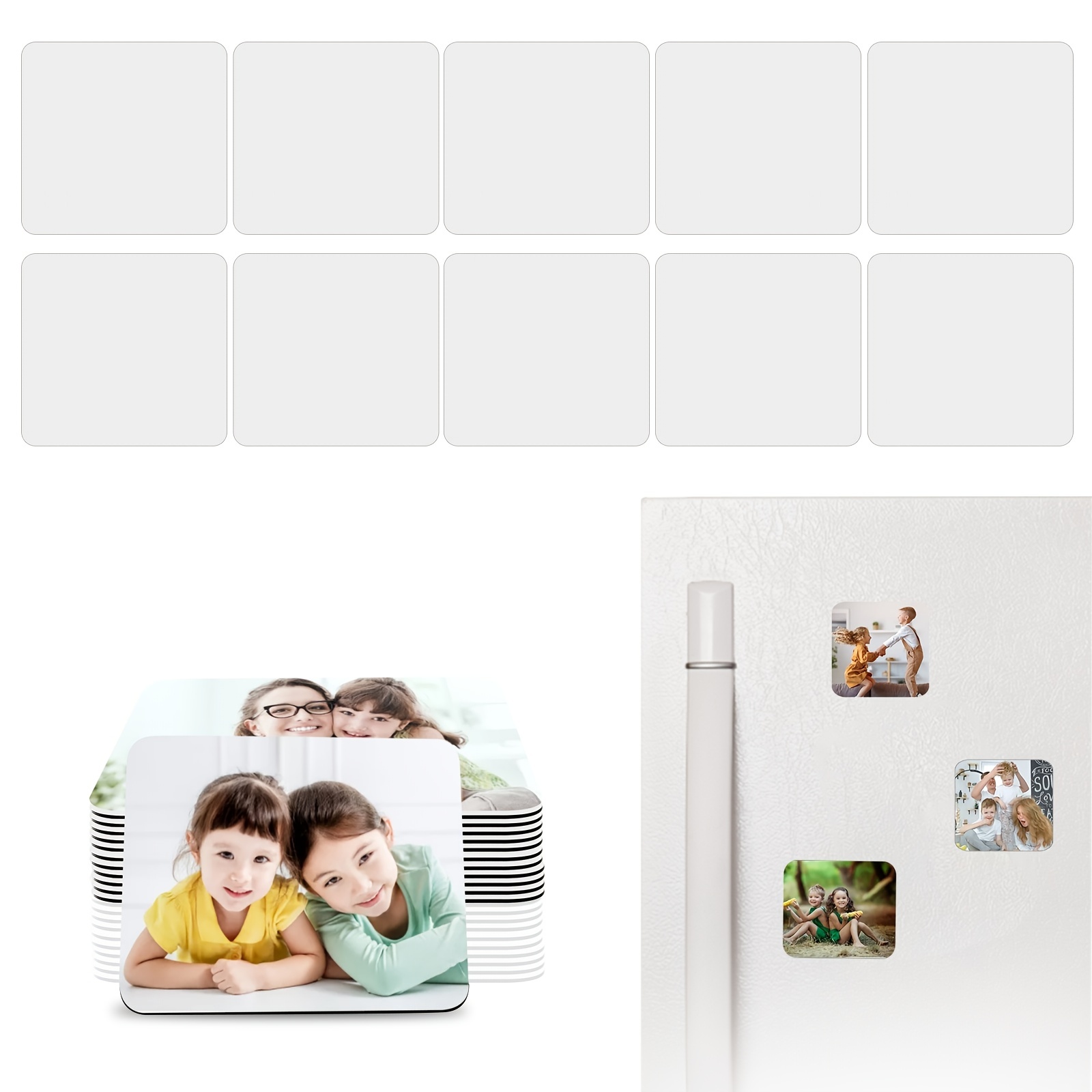 30Pcs Sublimation Magnet Blanks, Refrigerator Magnets with 15PCS Larger  Square Blanks, 15 PCS Fridge Magnets for Kitchen Refrigerator Oven Décor