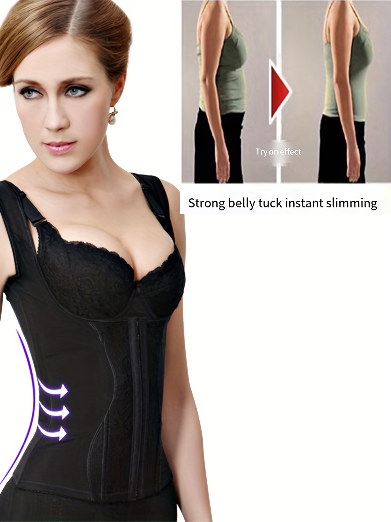 Front Buckle Shaping Tank Tops, Waist Trainer Tummy Control