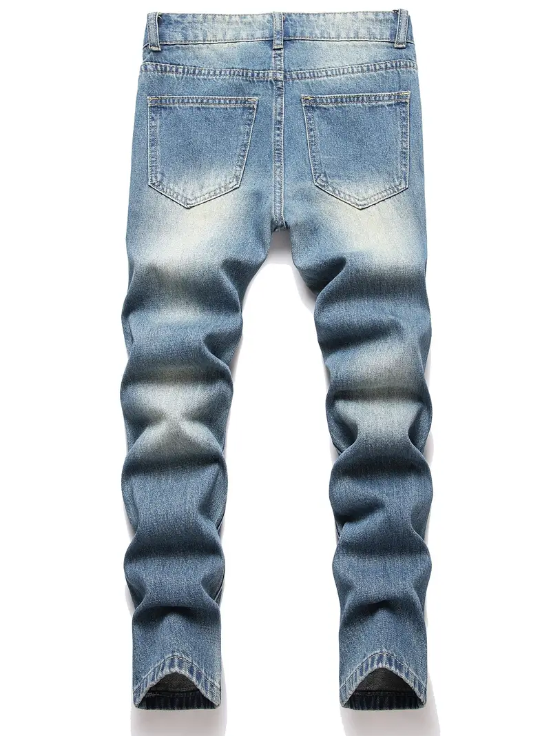 Kid's Ripped Jeans Seasons Denim Pants Pockets Boy's Clothes