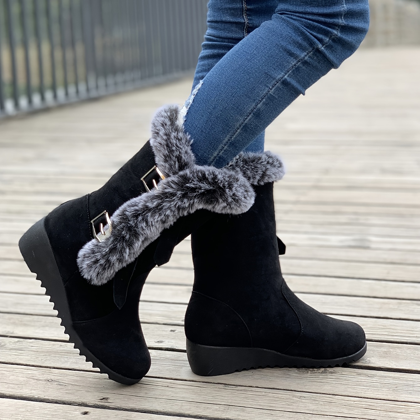 nsendm Female Shoes Adult Snow Boots for Women Knee High Winter Boots Boots  Boots for Women Women's Shoes for Winter Water Proof Boots for Women Navy