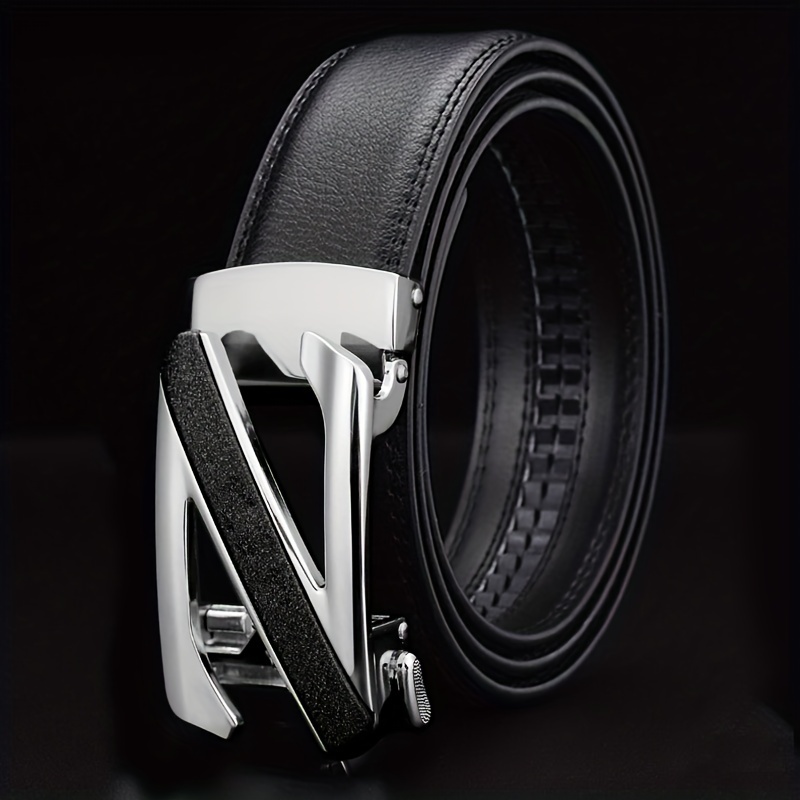 Men's Letter Leather Business Casual Pants Belt