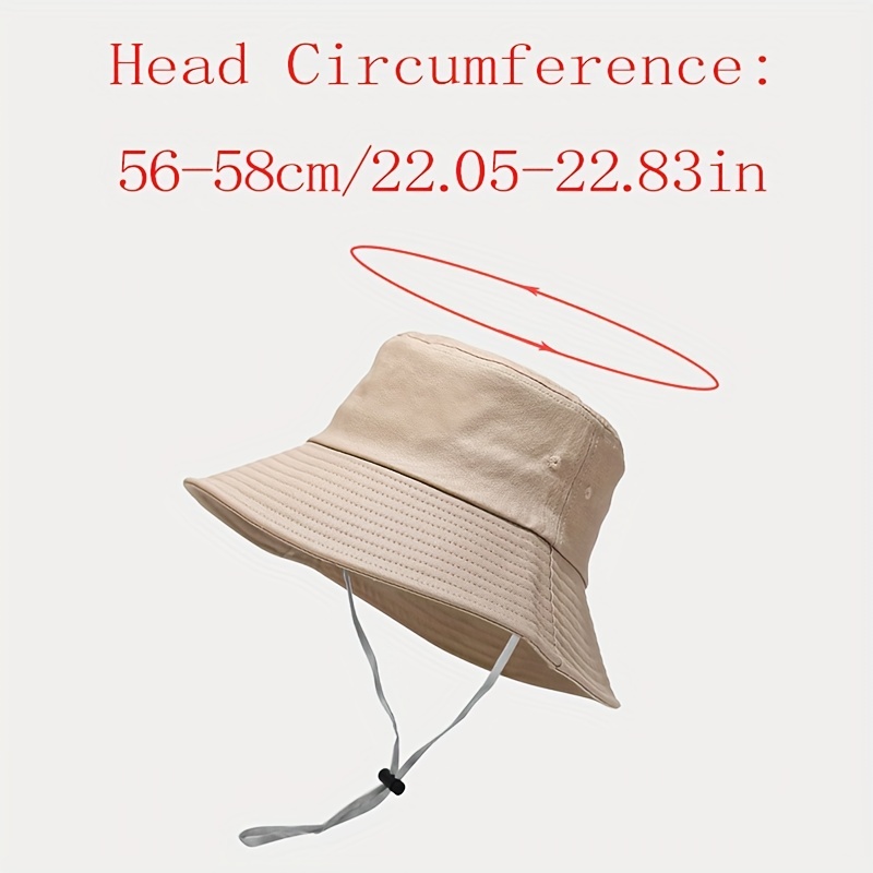 1pc Wide Brim Strap Windproof Rope Bucket Hat Solid Color Outdoor Breathable  Outing Sun Protection Sunshade Hat All Seasons Basin Hat For Men And Women, Shop On Temu And start Saving