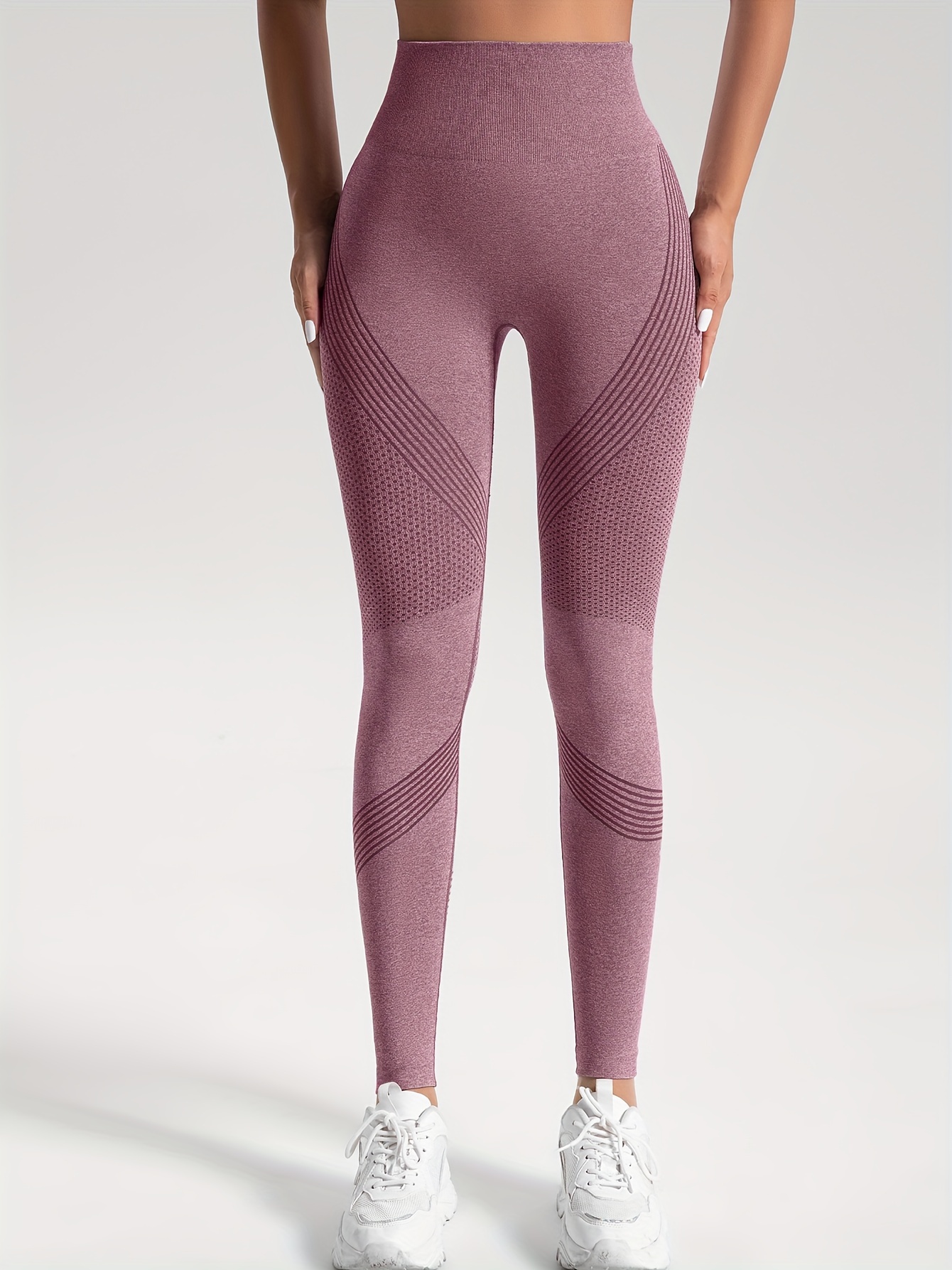 Naadloze gebreide lange broek met hoge stretch sportieve - Temu Belgium