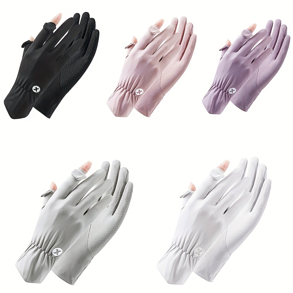 Uv Protection Women's Outdoor Sun Gloves Hand Heart Silicone - Temu