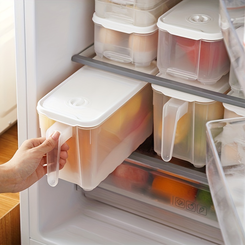 MANO Cajón de nevera extraíble con asa, organizador transparente para  cajones de refrigerador, caja contenedor de almacenamiento de alimentos con