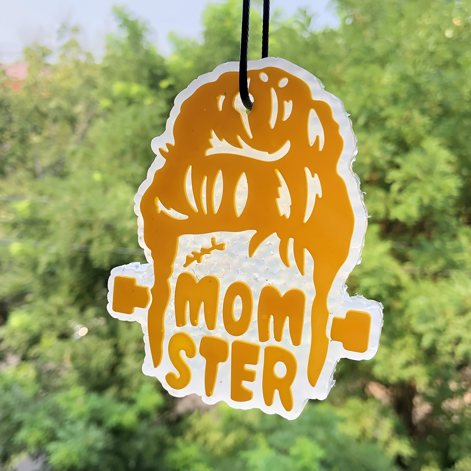 1pc Car-mounted Aromatherapy Car Freshener Silicone Mold Mom Ster Gypsum  Expansion Fragrance Candle Aroma Beads Soap Making Hanging Decoration Mold