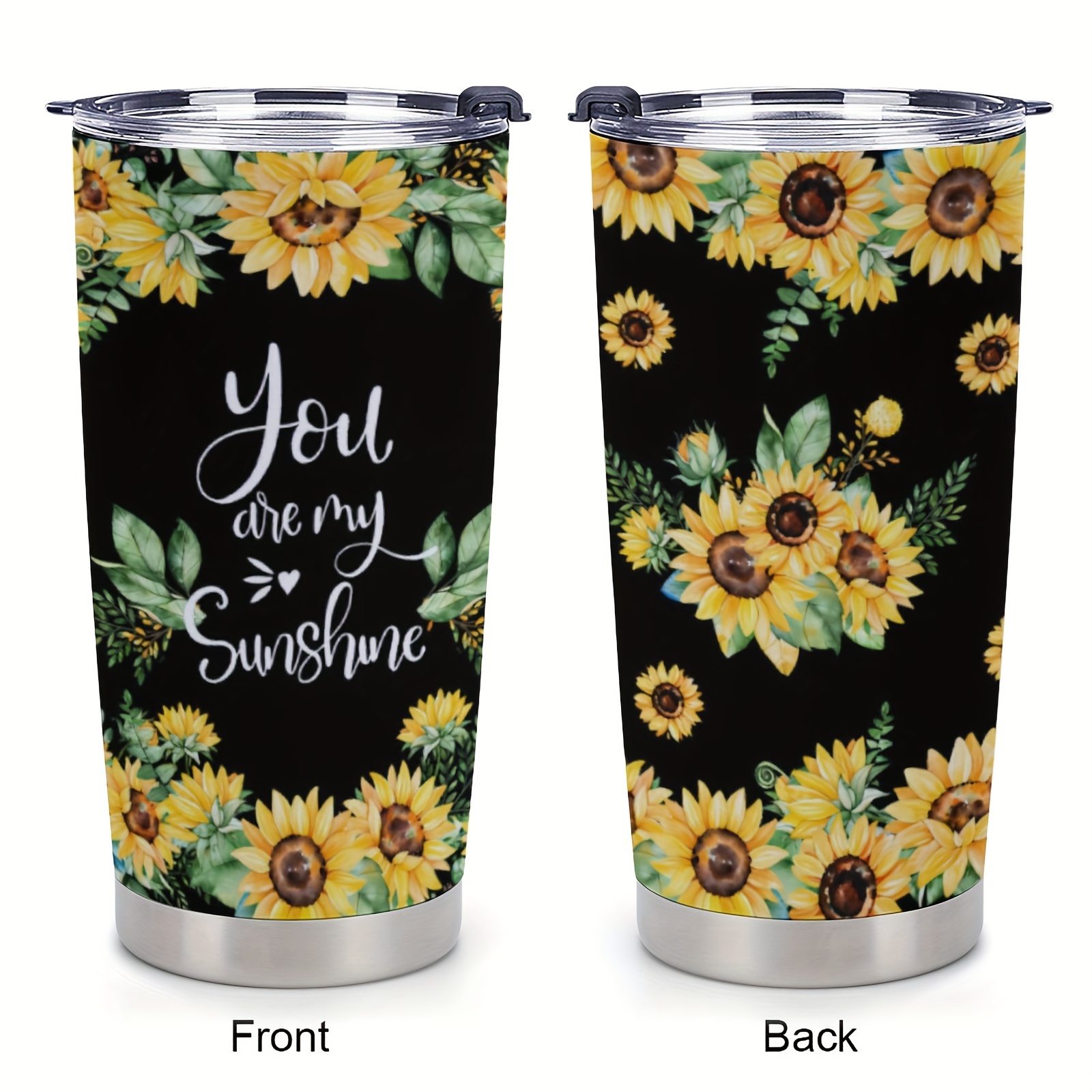 

1pc 20oz Sunflower Gift For Friend, Best Friend, Valentine's Day Gift, Travel Coffee Mug With Lid