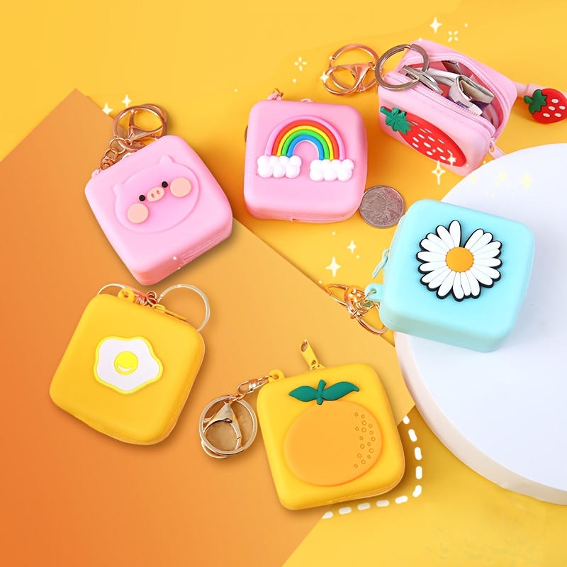 Houchu Bag Key Chains Creative Girls Coin Purse Leather Storage Bag Mini  Bag Headphone Bag Cartoon K…See more Houchu Bag Key Chains Creative Girls