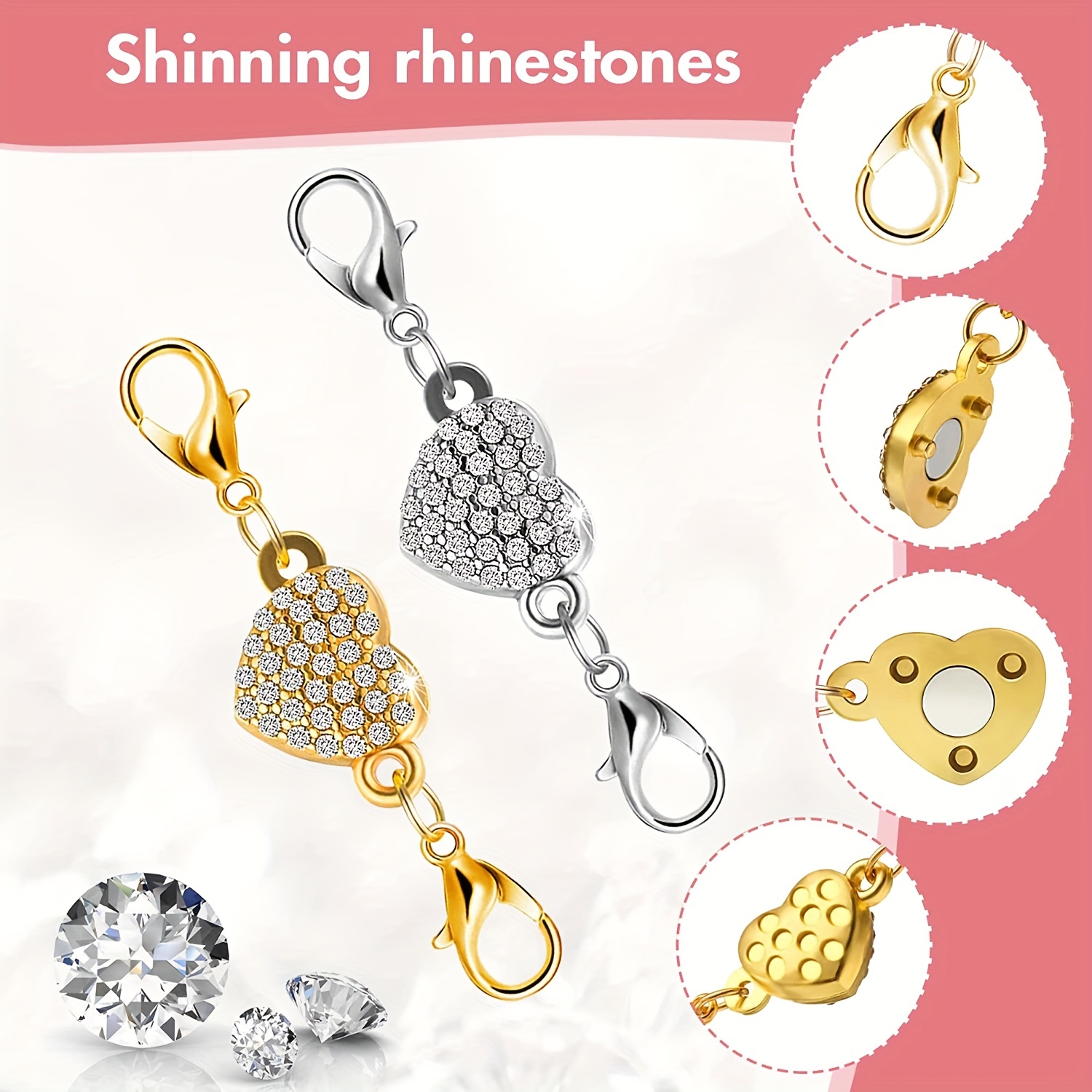 Golden And Silvery Color Magnetic Lobster Clasps Strong - Temu