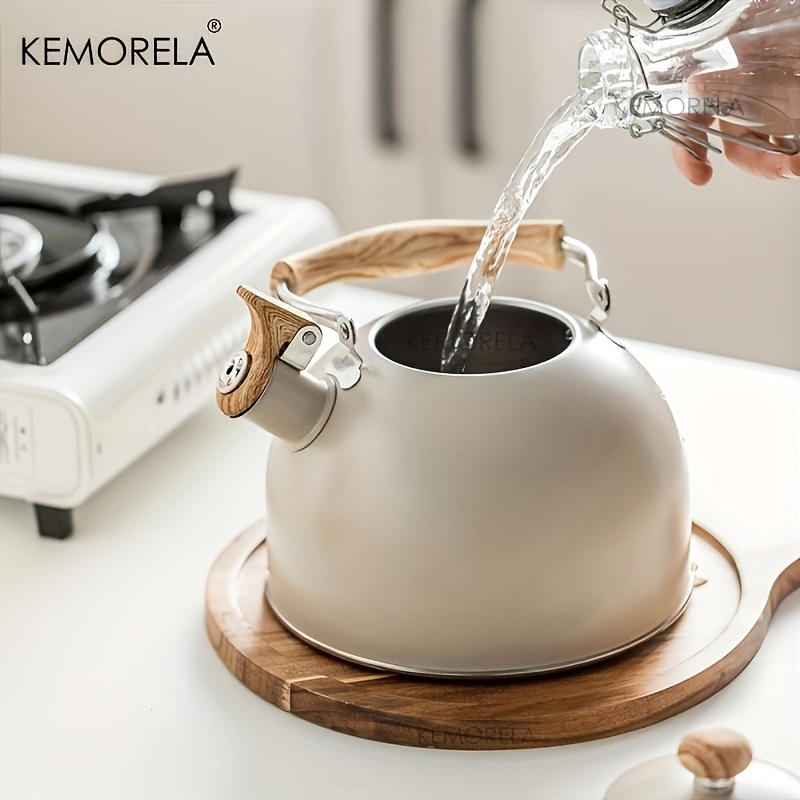 Whistle Tea Kettle For Stove Top, Stainless Steel Large Capacity For  Boiling Water And Making Coffee, Suitable For Both Induction Cooker And Gas  Stove - Temu