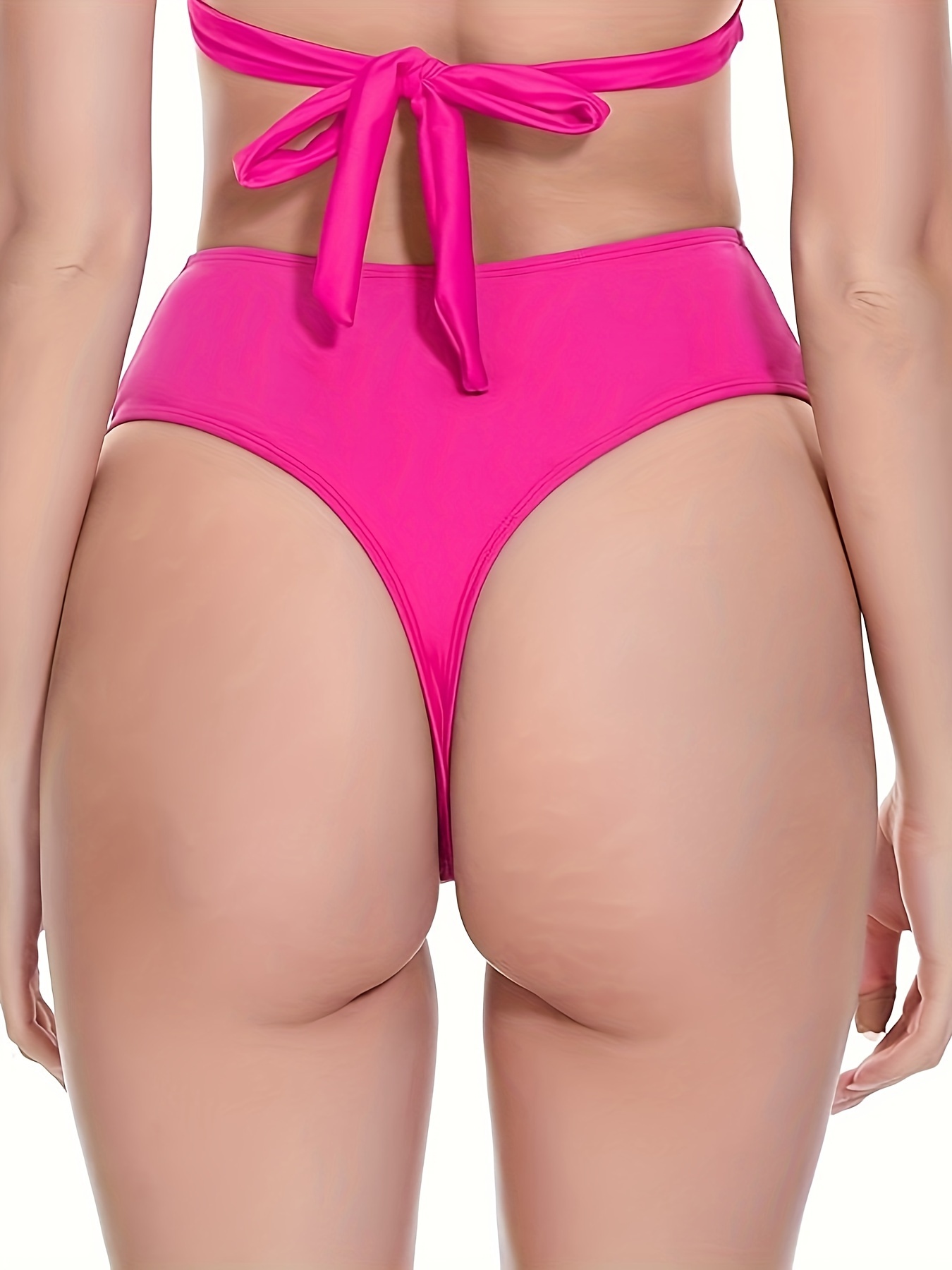 Woman Fluo Pink String Swim Briefs