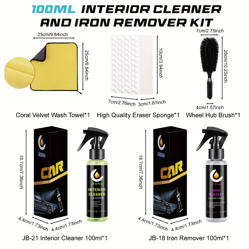 Car Interior Cleaner 100ml Mild Auto Cleaning Kit Plastic Plating
