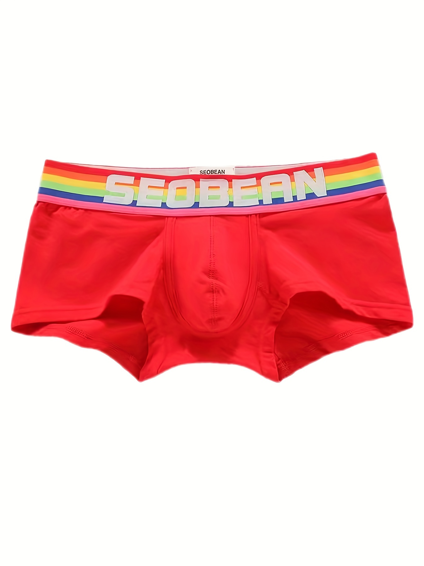 SEOBEAN Mens Sexy Low Rise Underwear Color Block Boxer Brief