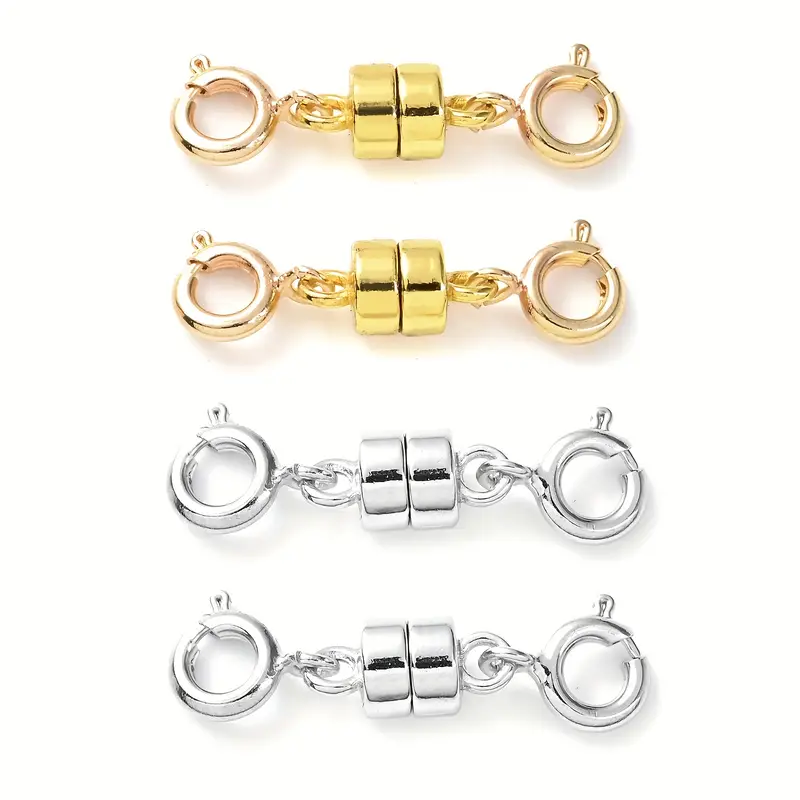 Magnetic Necklace Clasps And Closures Golden And Silver - Temu