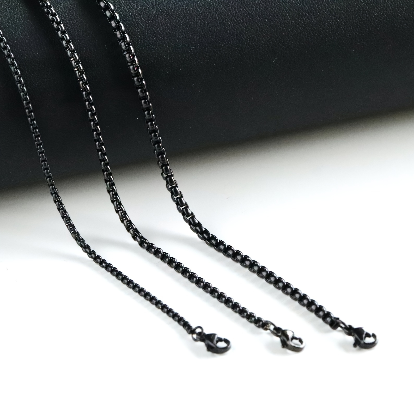Stainless Steel Black Wheat Chain Necklace For Men And Women - Temu