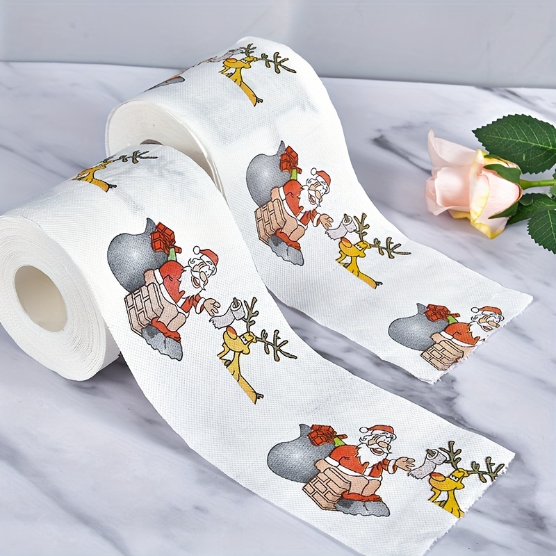 Papier toilette de Noël pour la décoration de la maison, décor de Noël,  tissu, joyeux Noël