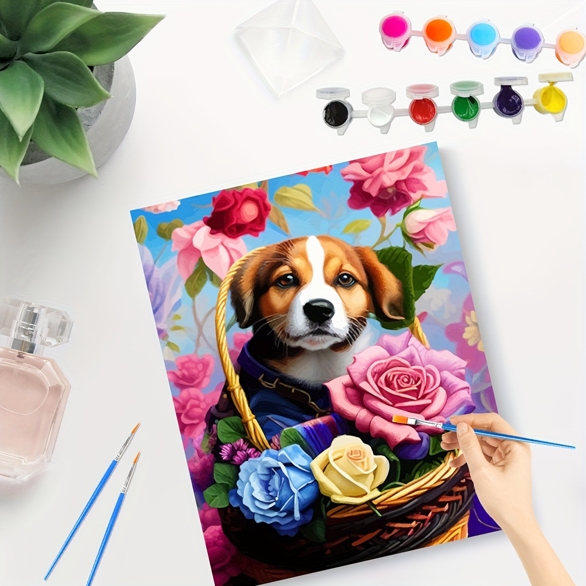 Paint By Numbers For Adults Colorful Dog Animals Beginner - Temu