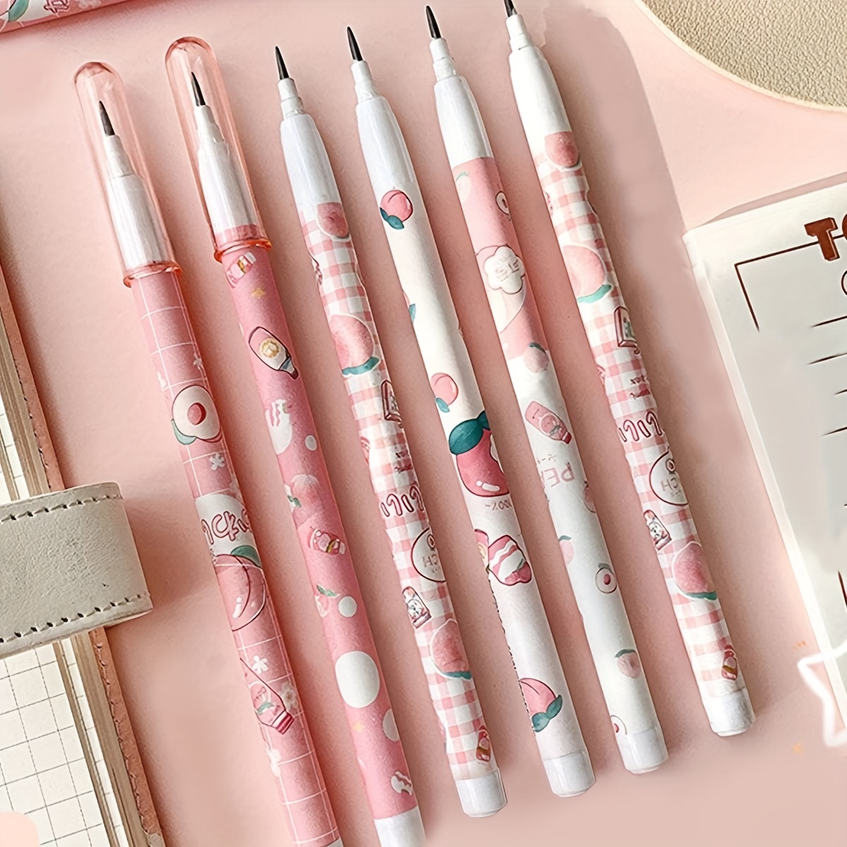 

Upgrade Your Writing Experience With The Random 1 Pink Peach Series Automatic Pencil & Refill Pack!