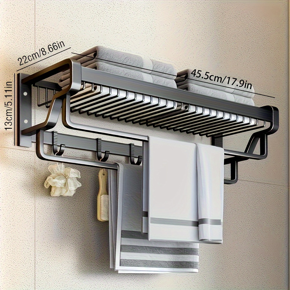 Bathroom Storage Rack With Towel Bar Punch free Bathroom - Temu