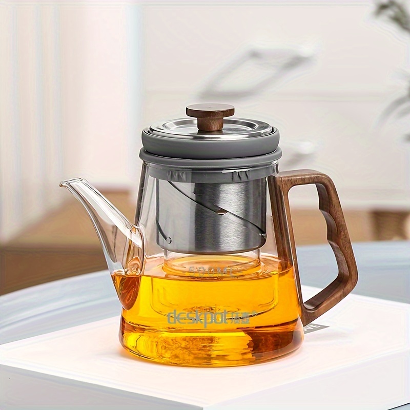 Whistling Kettle Tea Kettle Glass Wooden Handle Tea Set - Temu