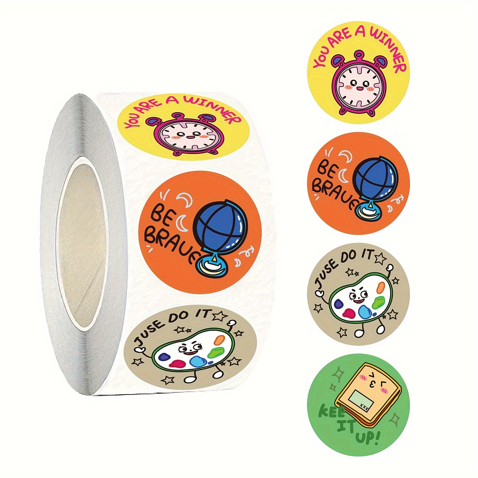 1000 Pcs Reward Stickers for Kids, 1 inch Reward Stickers for Teachers in 16 Designs, Round Motivational Stickers Self Adhesive Encouraging Stickers