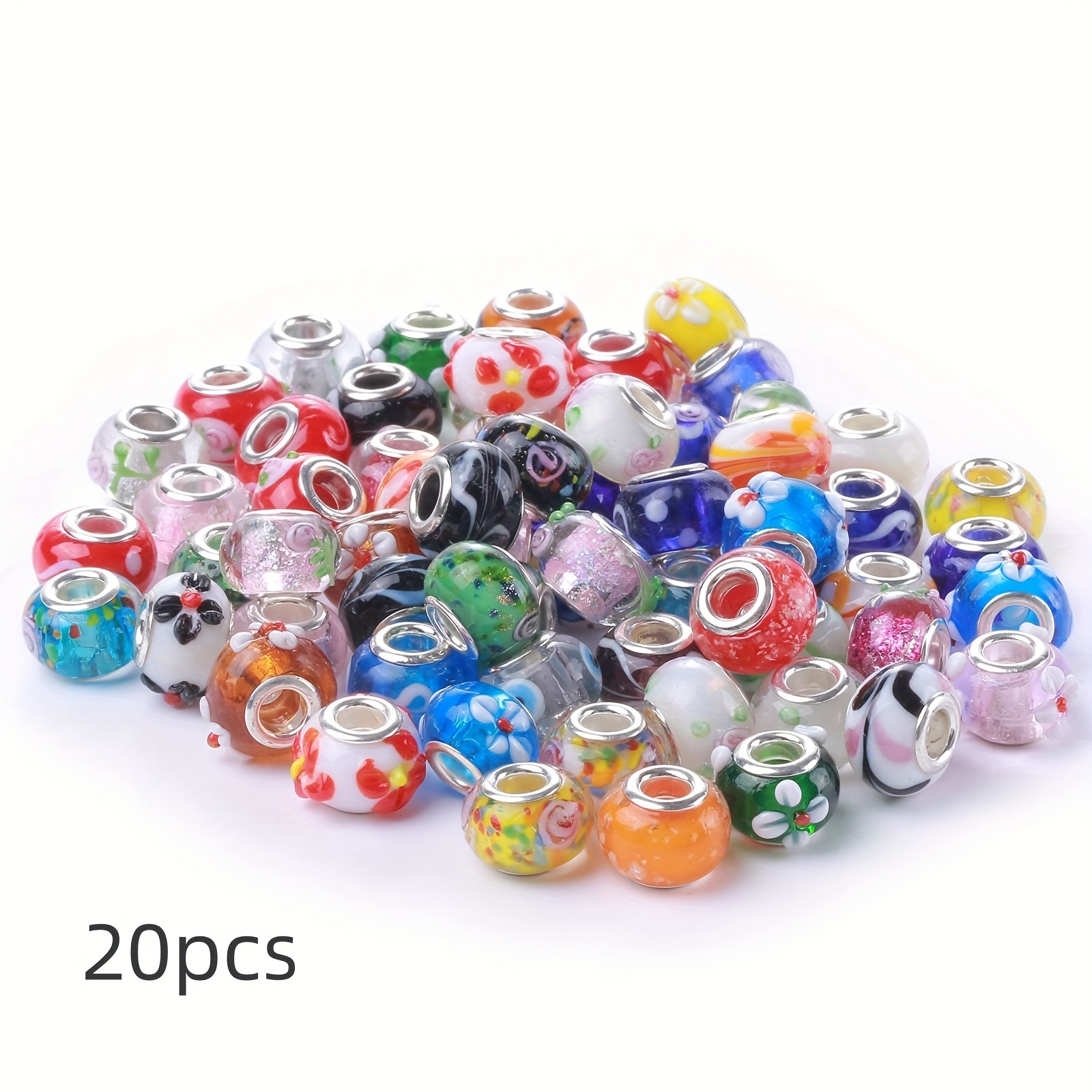 Assorted Craft Beads Large Hole Lampwork Spacer Beads - Temu