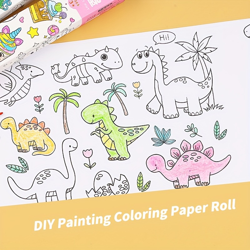 Rollo de dibujo para niños, rollo de papel para colorear de 118 x 12  pulgadas para niños, rollo de papel de dibujo de pintura de bricolaje, papel