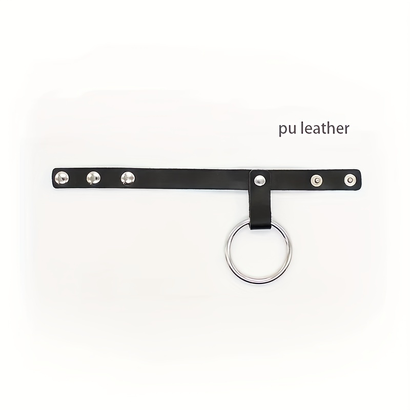 Double Cock Ring with Vegan Leather & Metal for Men