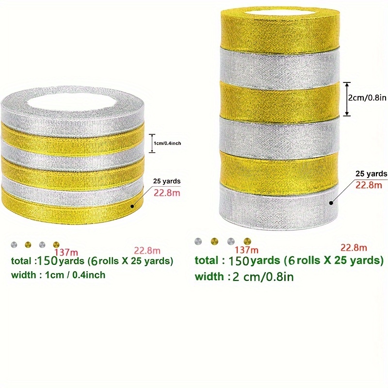 22.8m / Roll 10 Colors Fabric Ribbon Roll Of Silk Satin Ribbons
