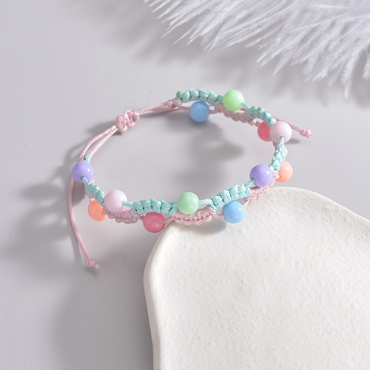 E-shop Bezauberndes Buntes Harzperlenarmband - Niedlicher Urlaubsstil, für Lässige Kleidung & Valentinstagsgeschenk