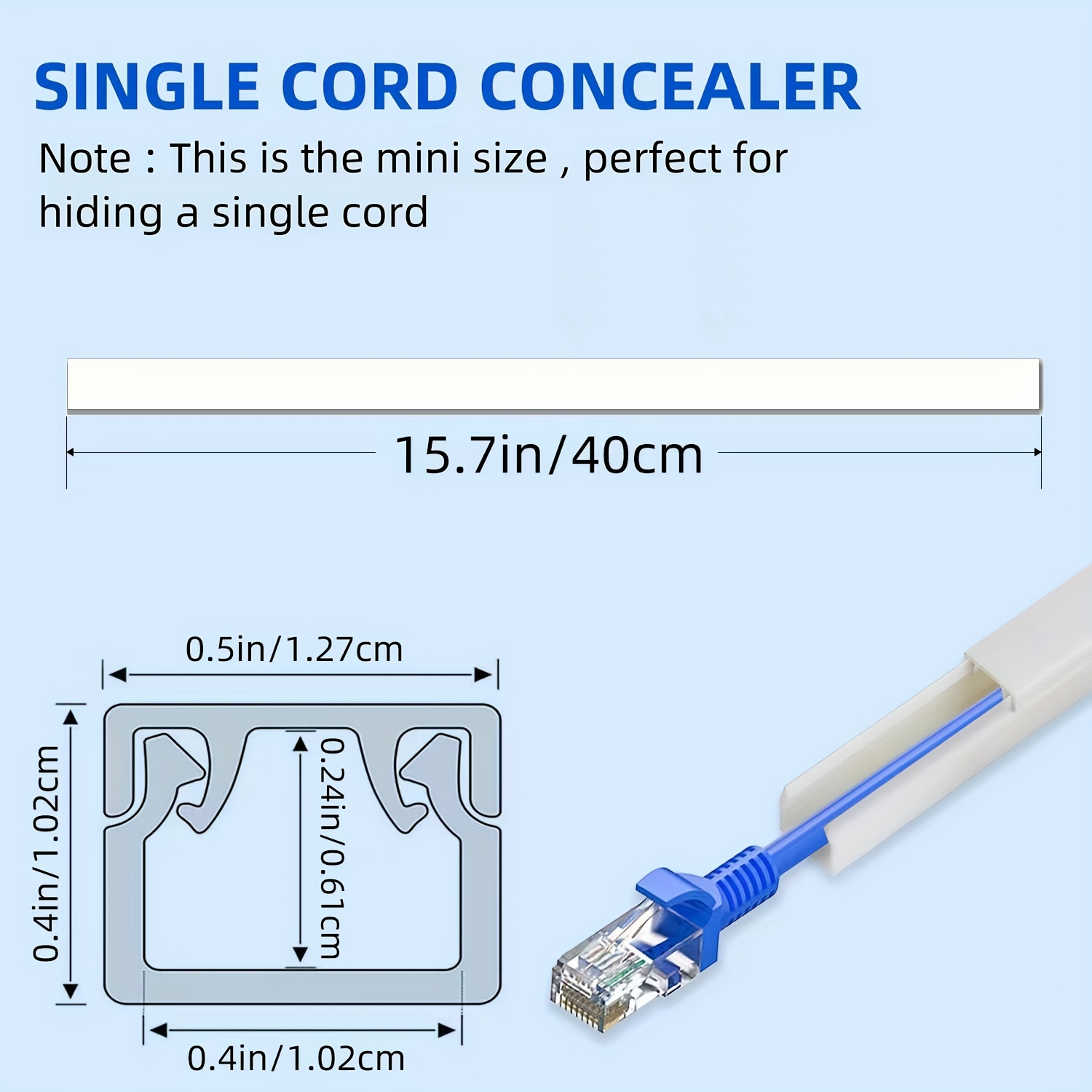 New Cord Hider 142in Mini Wire Cable Cover PVC Cable Concealer