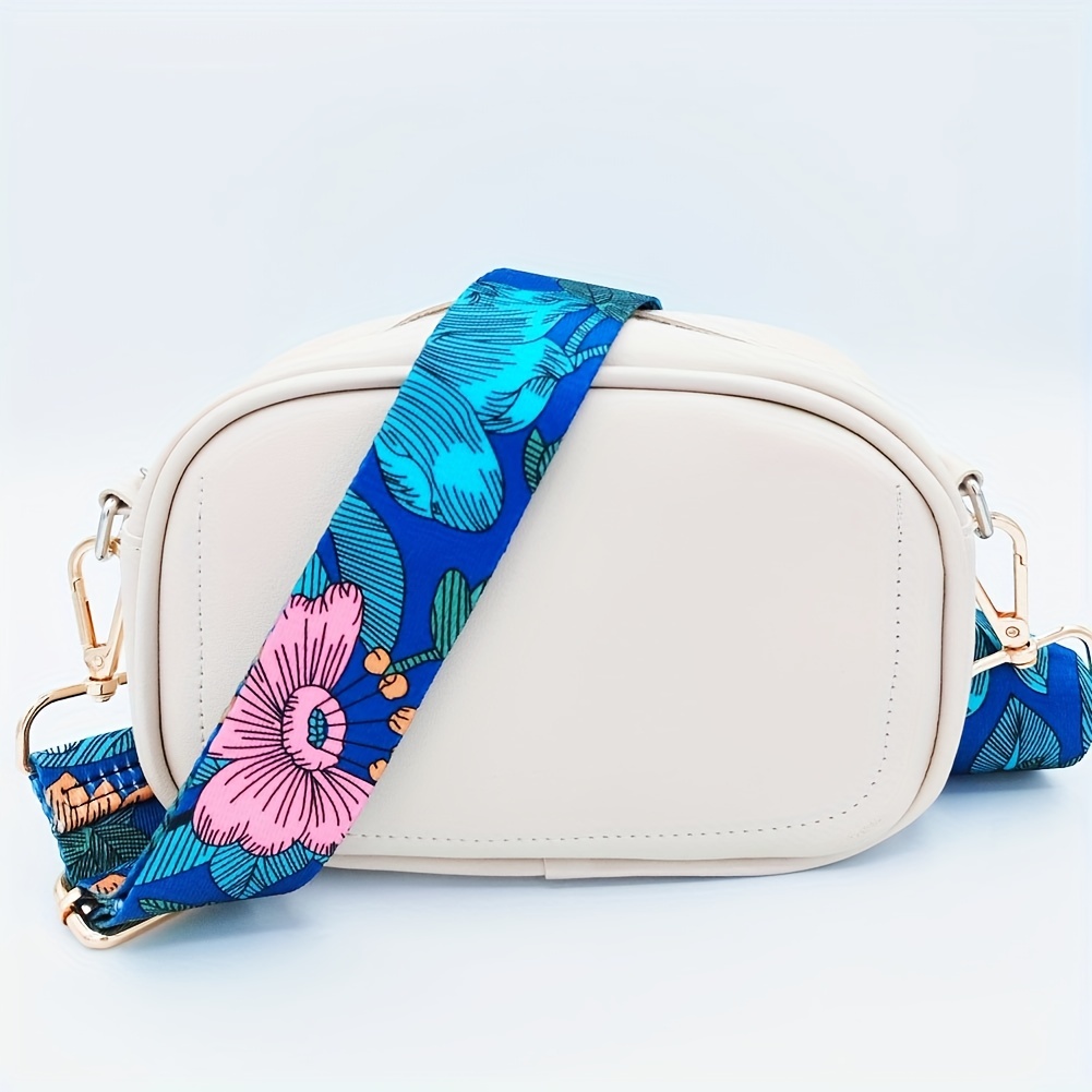 Retro Flower Pattern Bag Strap Replacement Wide Shoulder Bag Strap