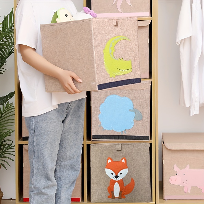  Baúl de juguete con tapa abatible, almacenamiento plegable para  niños, para cuarto del bebé, sala de juegos, armario, organización del  hogar : Bebés