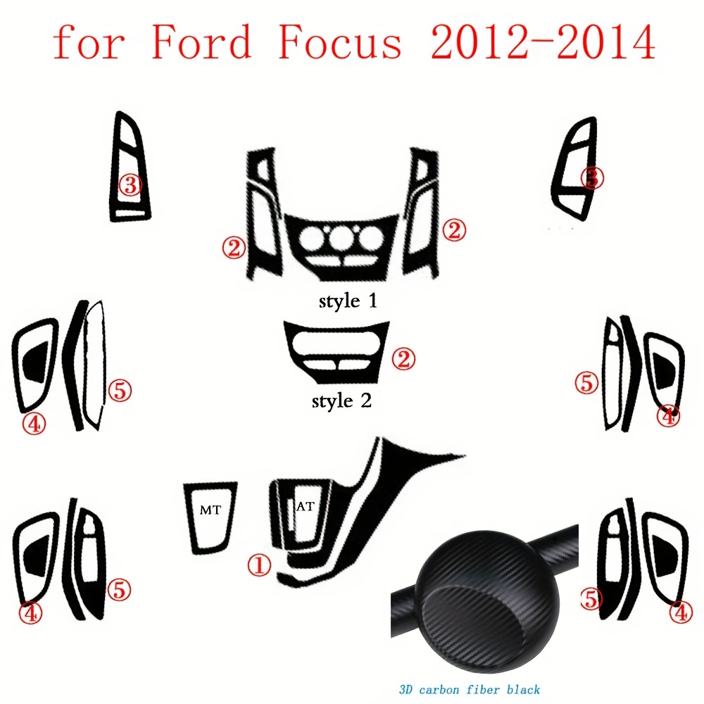 Carbon Fiber Ford Focus 2012-2014 Auto Film Innenraum Aufkleber  Mittelkonsole Getriebe Armaturenbrett Luft Türgriff Lift Panel, Kostenloser  Versand Neue Benutzer