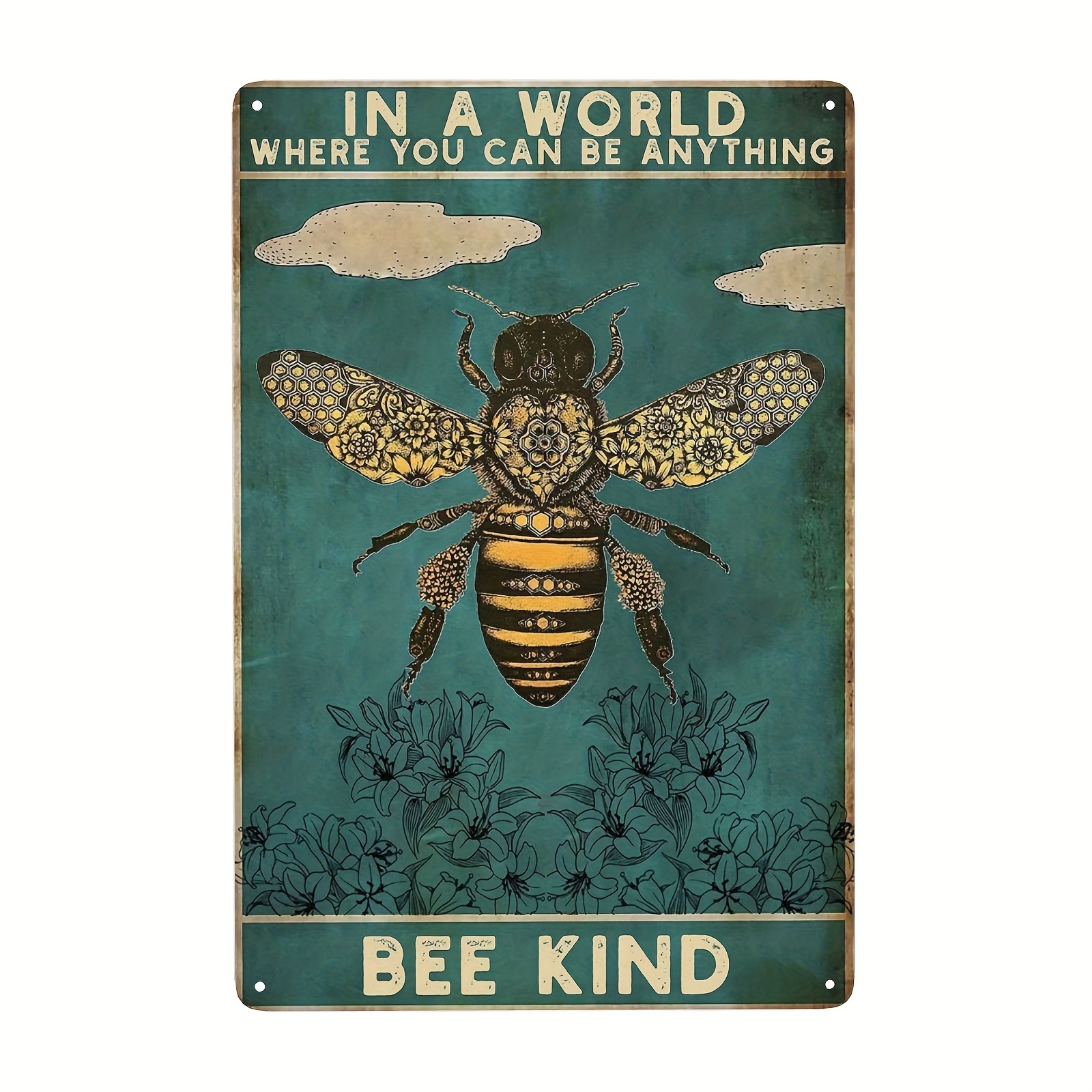 Retro Antique Tin Sign Bumblebee Honey Insect Metal Tin - Temu