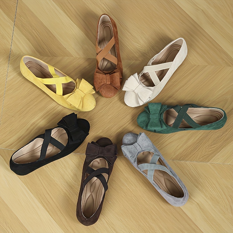 Lovskoo 2024 Women's Ballet Flat Shoes Leather Dress Shoes Square Toe Slip  On Leather Shoes Flat Heel Collision Ladies Single Lazy Kick Off Shoes  Khaki 