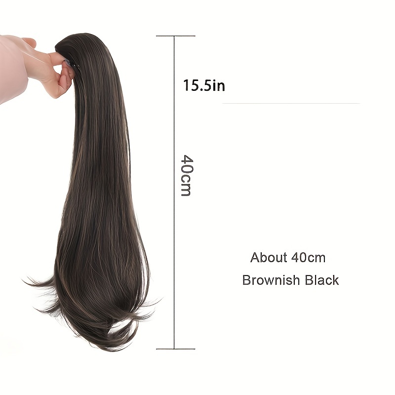 Gorgeous Synthetic Wavy Straight Ponytail Hair Extension - Temu
