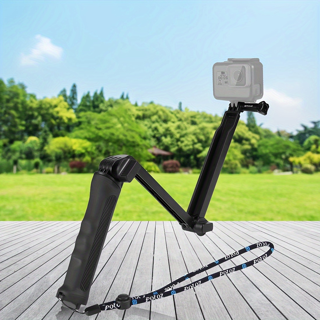 * 3-Way Grip Foldable Tripod Selfie-stick Extension Monopod For * Insta360  ONE R, DJI Osmo Action And Other Action Cameras, Length:  20-58cm/7.9-22.8inch