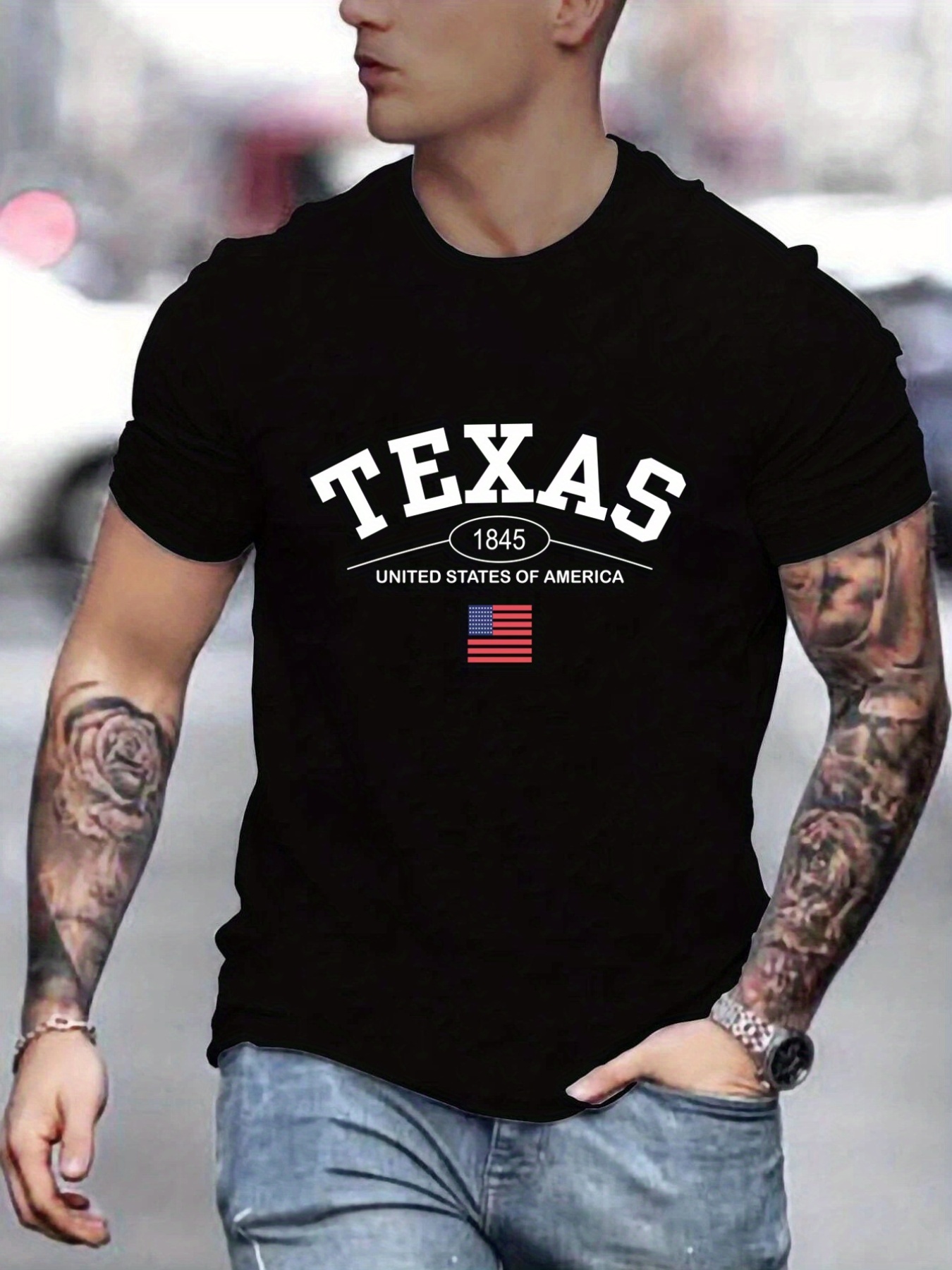 TEXIWAS-Camiseta ajustada con estampado de marca de moda para