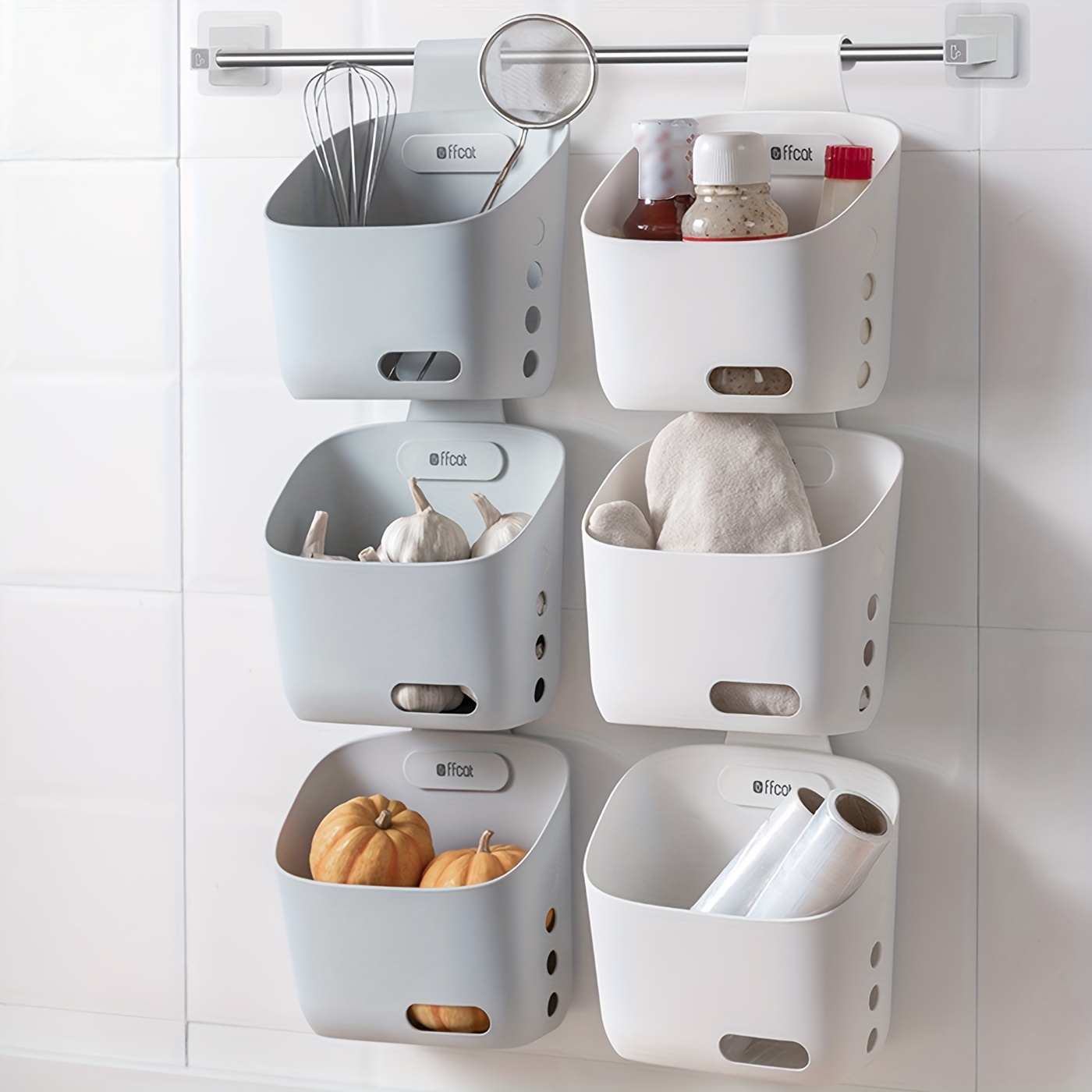 Hanging Basket Hook Design Storage Basket Kitchen Bathroom - Temu