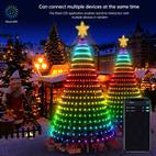 luz de de navidad led inteligente de 7 pies, animado de varios colores con 400 leds, control remoto y de aplicación, sincronización de , 12 , uso interior/exterior, impermeable, micrófono incorporado, alimentación de 110v-130v, enchufe de . uu., inalámbrico, pilas de botón no recargables