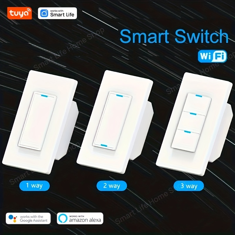 Wi-Fi 4 Gang Smart Switch EU Standard Intelligent Socket IOT Tuya Smart  Switch Socket Combination, Wall Sockets