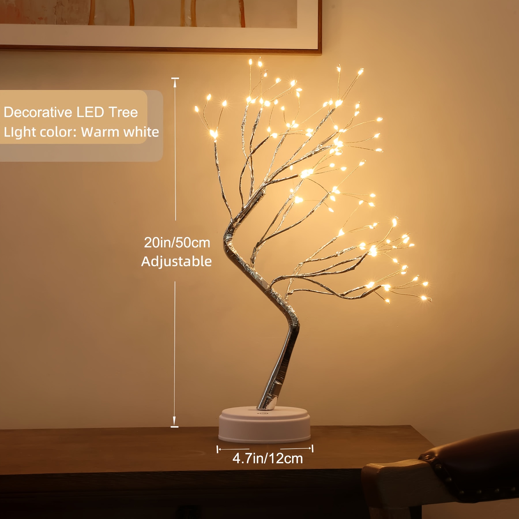LED Baum Lichter Warmweiß USB Bonsai Baum Licht Verstellbare Äste  Batteriebetrieben Dekobaum Belichtet Kleine Baumbeleuchtung Innen Deko (108  Lampenperlen)