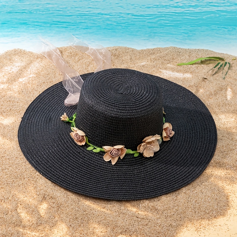 Garland Big Brim Straw Hat Easter Travel Beach Hat Sun Hat - Temu Canada