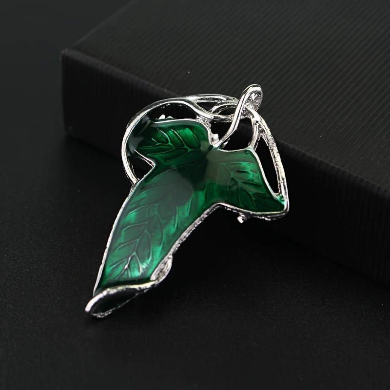

1pc Stylish Alloy Green Leaf Shaped Brooch Pin For Men's Daily Wear