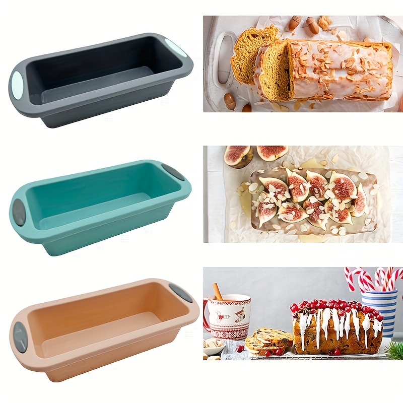 1pc Foldable Square Silicone Bread Cake Pan, Bread Toast Loaf Mold,  Non-stick Baking Tray, Seasoning Flat Cake Pan, Oven Baking Tool