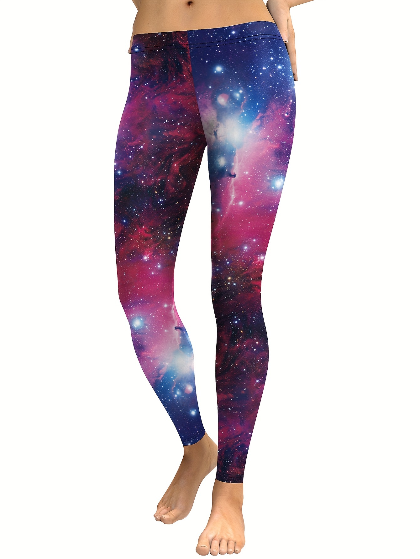 Starry Sky Print Leggings, Casual Slim Long Length Leggings, Women's  Clothing - Temu Mexico