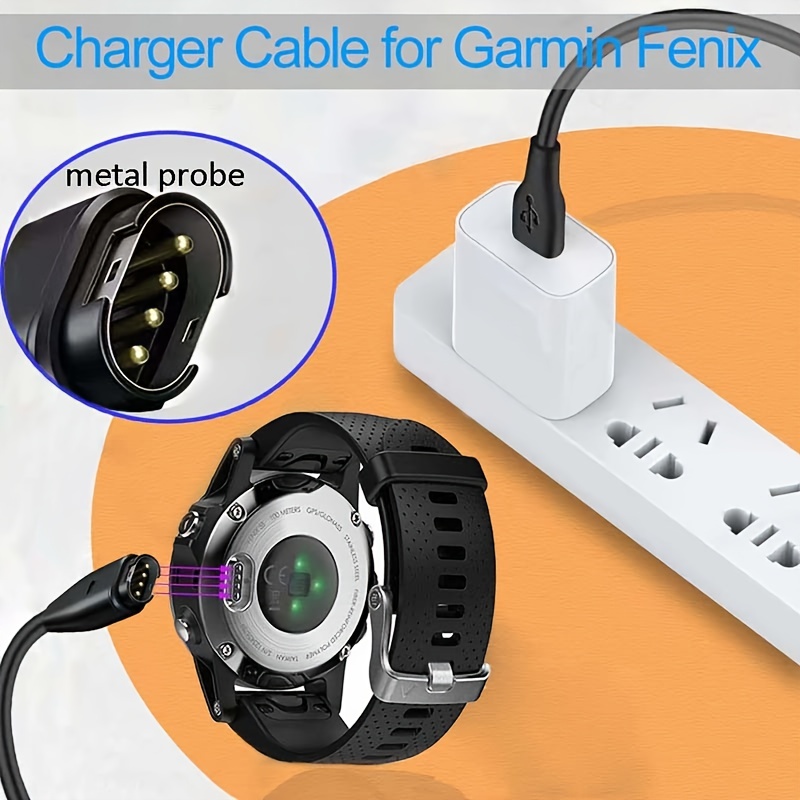 Cargador para Garmin Instinct/para Garmin Vivoactive 3 4/para Fenix 5/para  Fenix 6, estación de carga magnética con cable USB de 5 pies para Garmin
